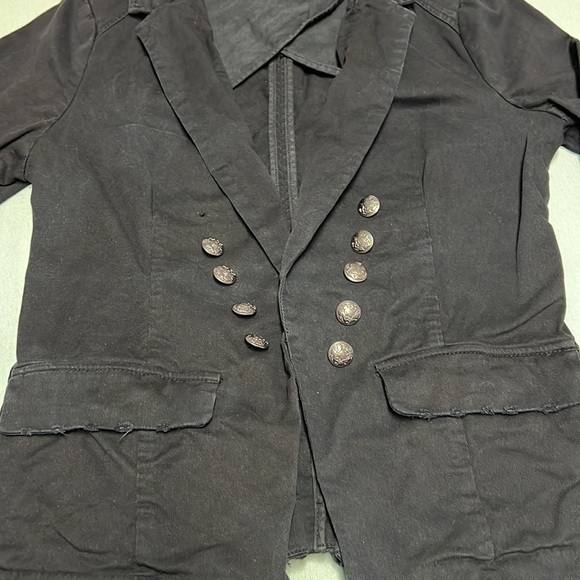 Free People Distressed Black Military Jacket - Medium - Picture 2 of 9